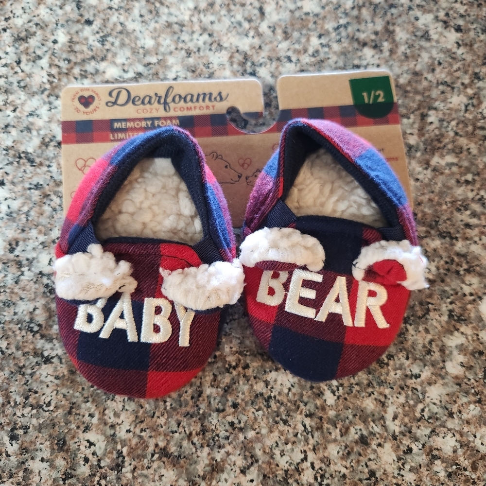 Dearfoams "BABY BEAR" Memory Foam Slippers